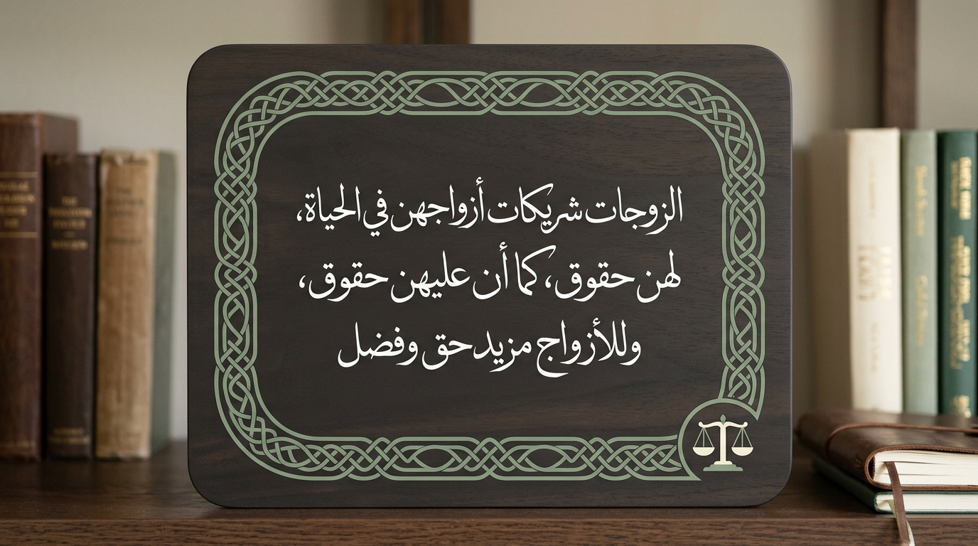 الزوجات شريكات أزواجهن في الحياة ، لهن حقوق ، كما أن عليهن حقوق ، وللأزواج مزيد حق وفضل - Image 1